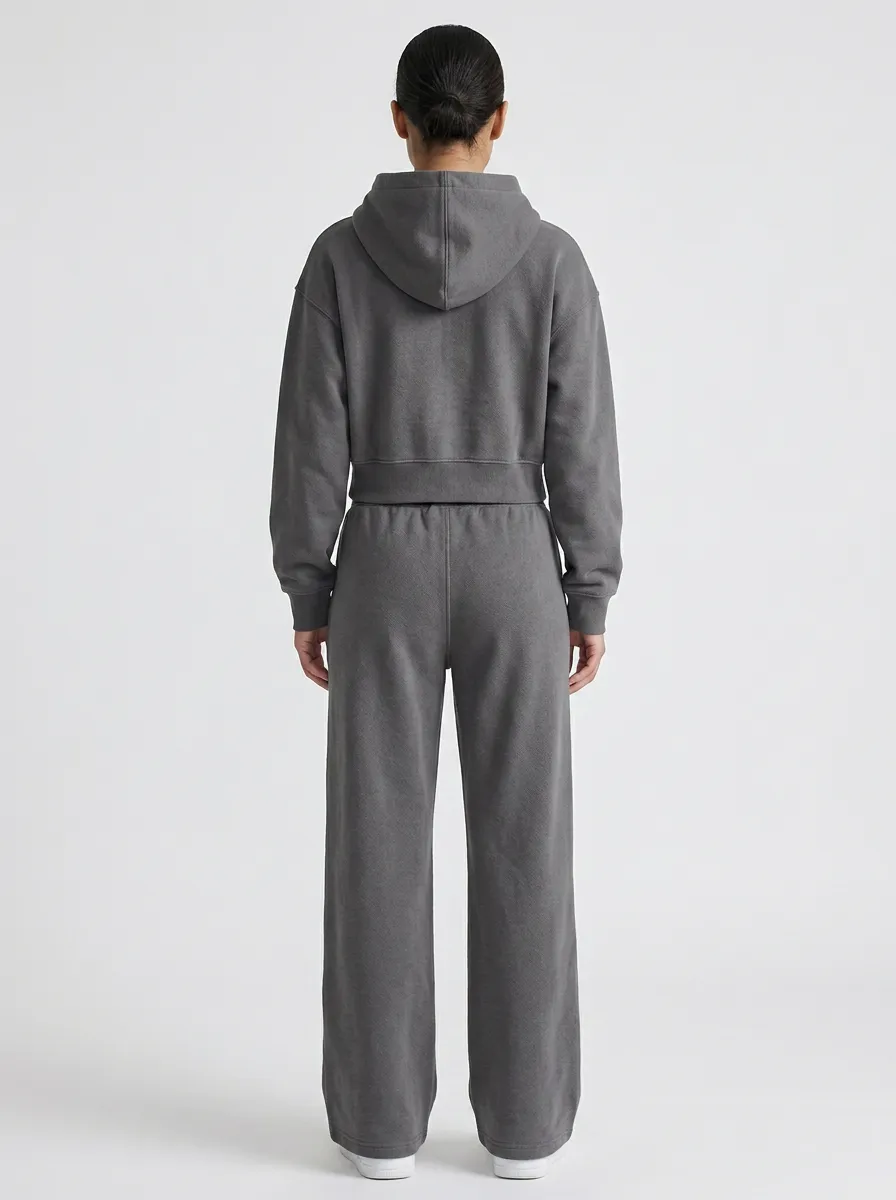 Active Athleisure-Look Women's Cropped Zip-Up Hoodie Jogger Active Set
