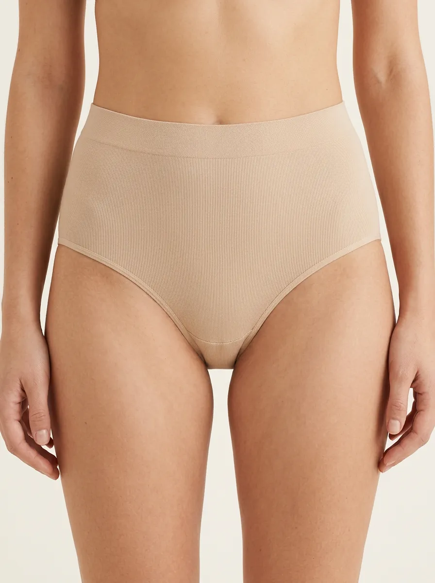 Modern Seamless Ribbed High-Waisted Edit Women's Panties