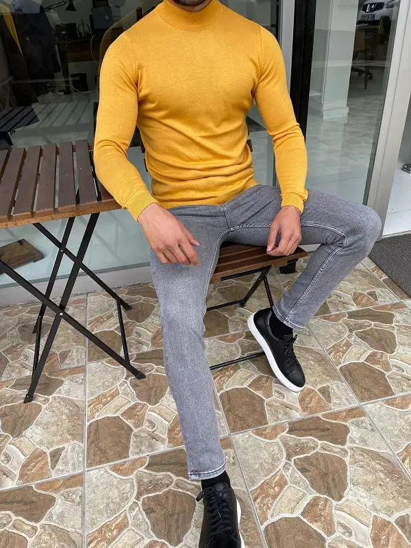 Elevated Slim Fit Cotton Turtleneck Sweater