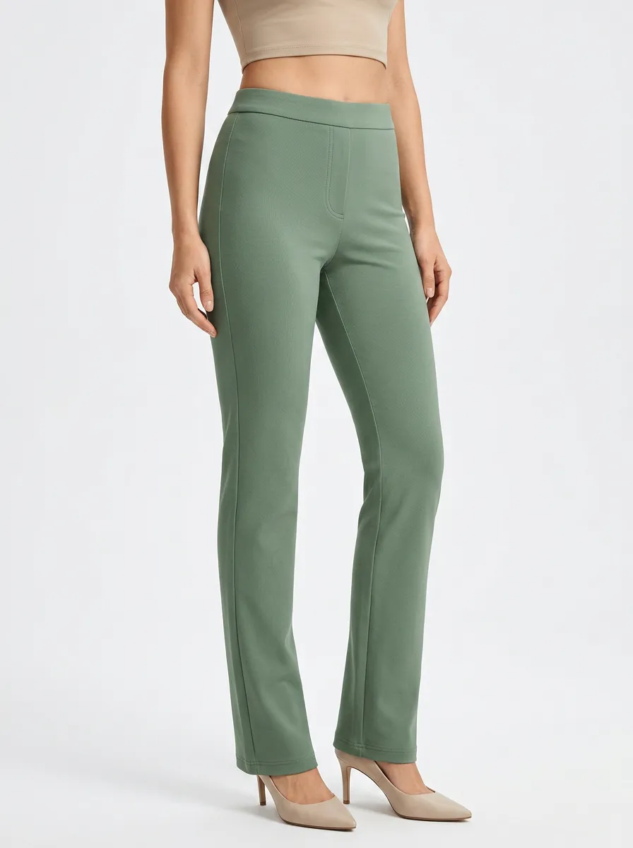 Soft-Look Mid-Rise Stretch Women's Stretch Mid-Rise Pants