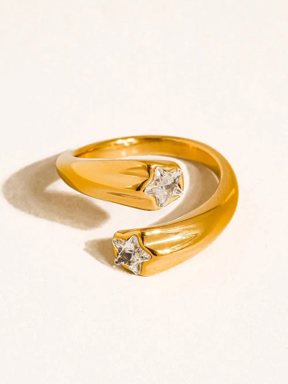 Double Star Crystal Ring