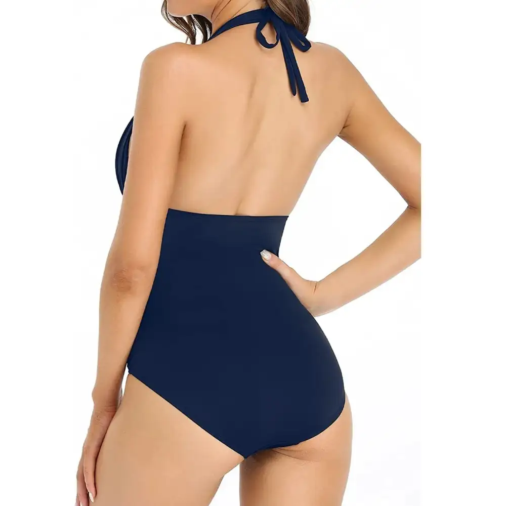  Push Up V Neck Ruched One Piece Swimsuit Apparel