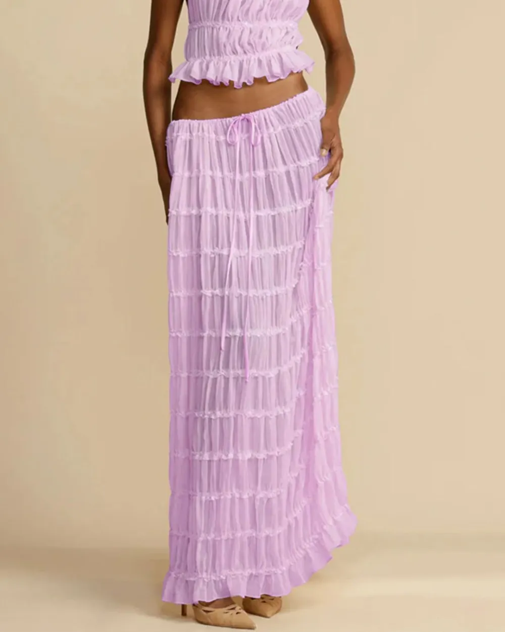 Pleated Back Halter Tank Set