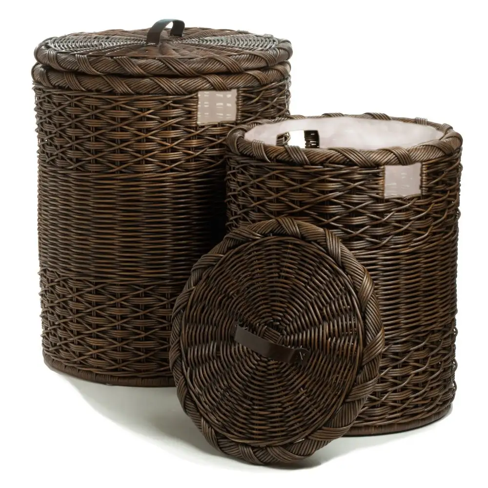 Round Wicker Laundry Hamper