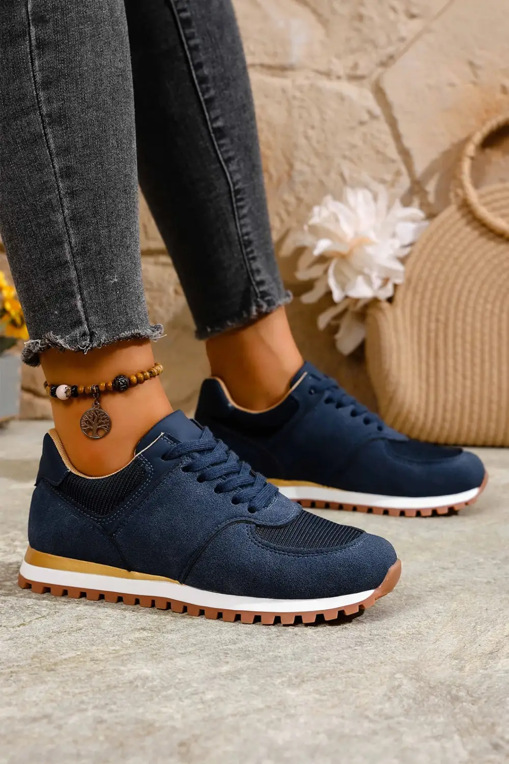 Faux Suede Patchwork Casual Sneakers