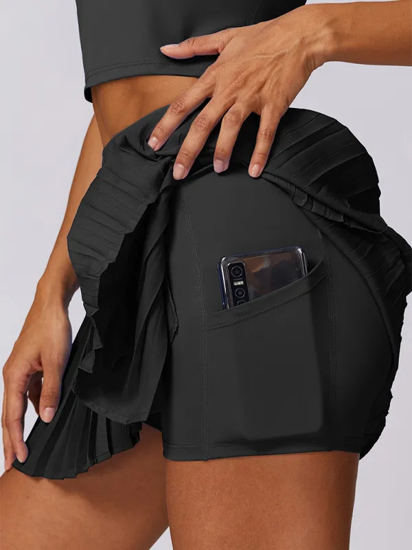 Open Pleated Knit Skirt