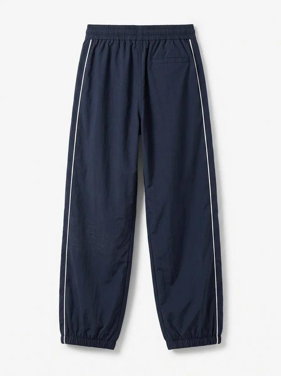 Women's Sporty Casual Navy White Piping Printed Jogger Pants