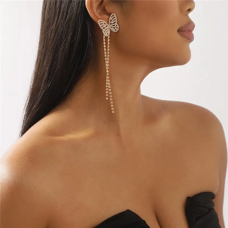 Butterfly Tassel Drop Earrings