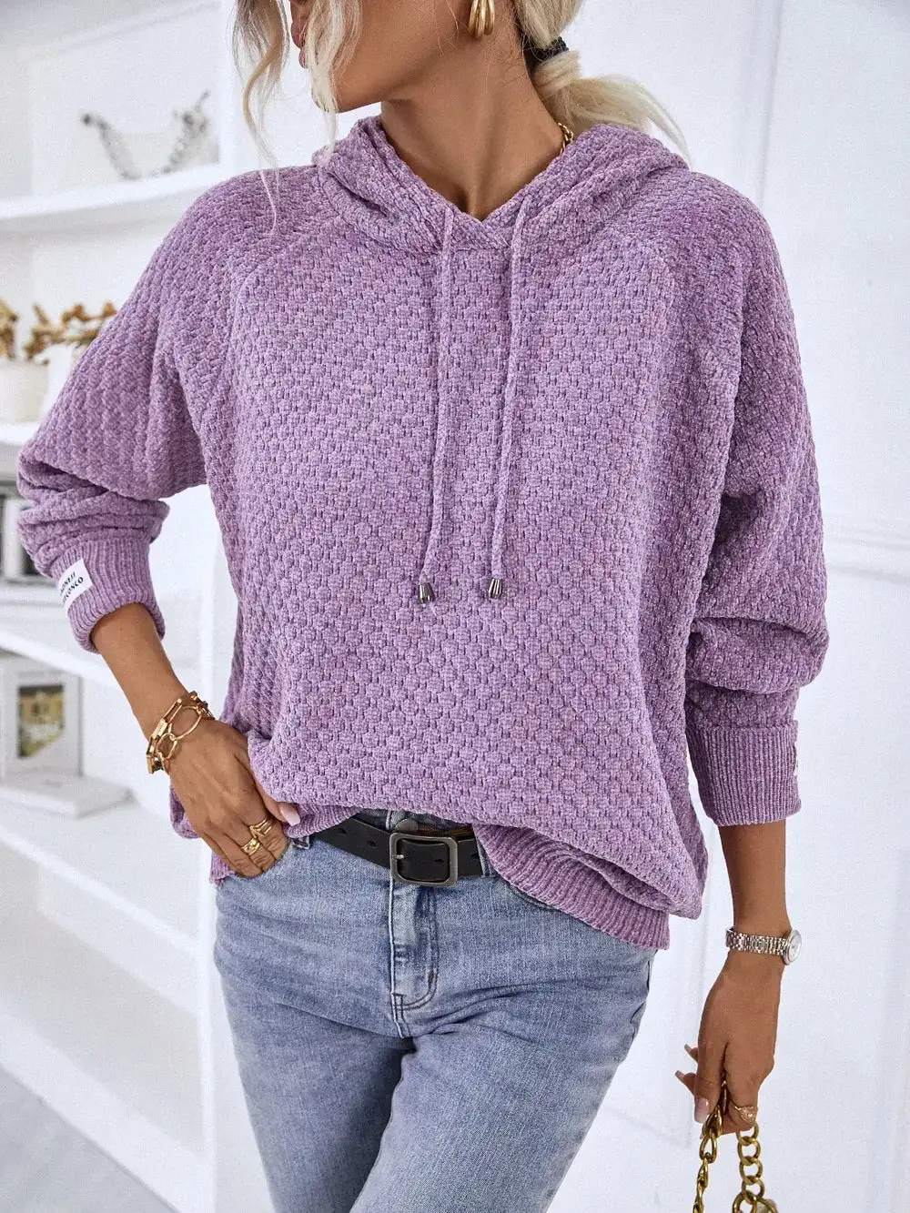 Essential Drawstring Long Sleeve Sweater