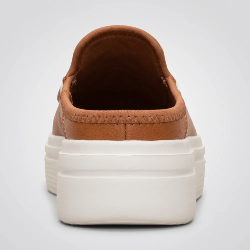 Platform Leather Slip On Mule Shoes For Women