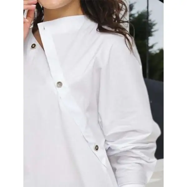 Soft-Style Women's Buttoned Long-Sleeve Blouse