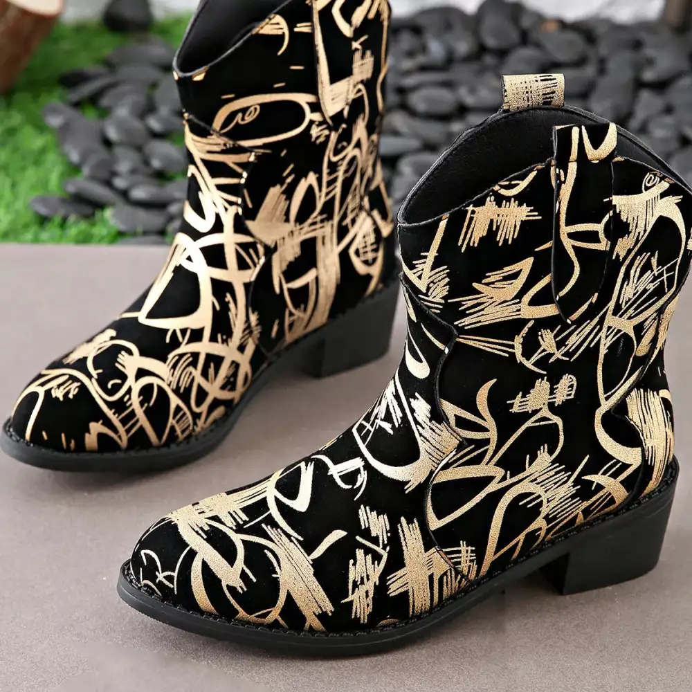 Refined Modern Round Toe Block Heel Boots