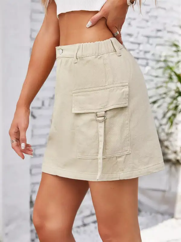 Casual Cargo Denim Moni Skirt