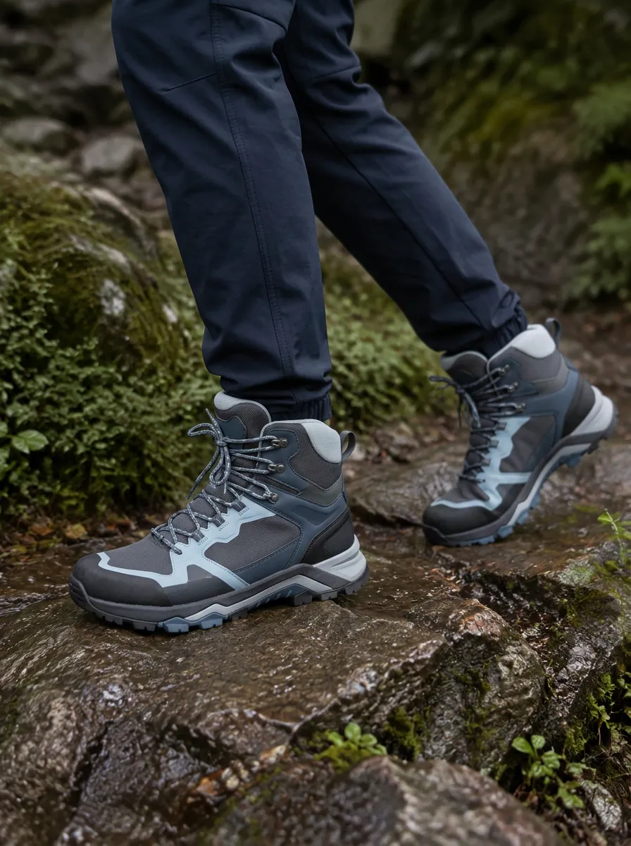 Men's Crest Hiking Mountain Pattern Printed Boots
