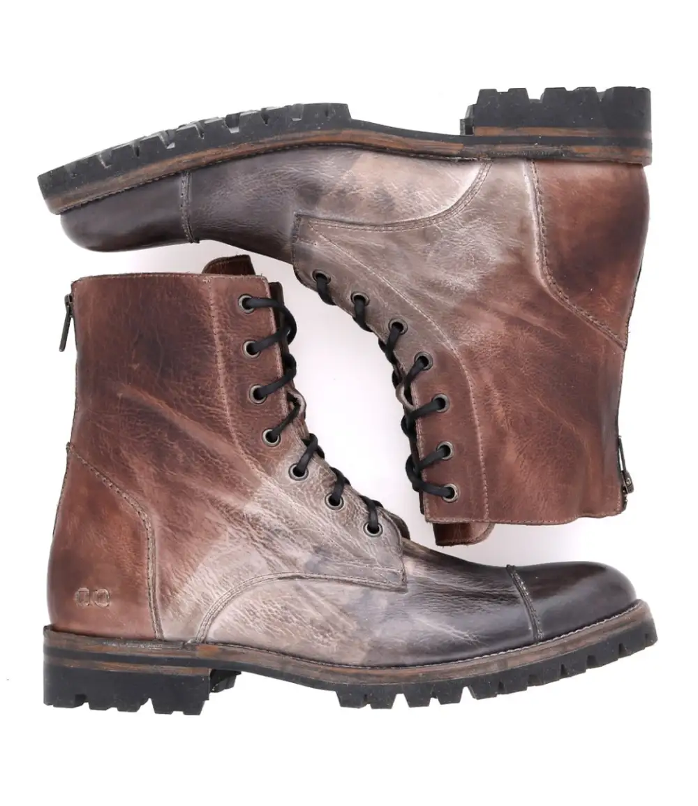 Back-Zip Lug-Sole Combat Boots