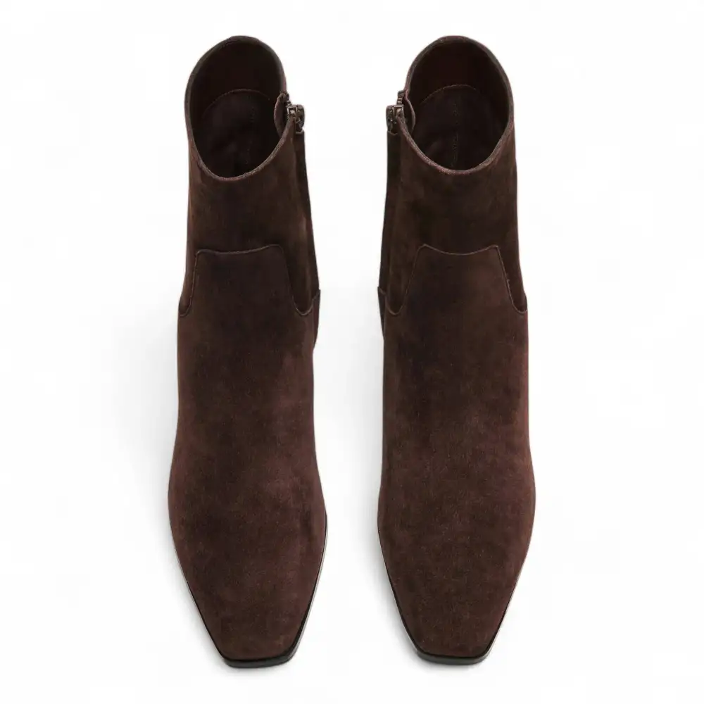 Dusty Square Toe Suede Ankle Bootie
