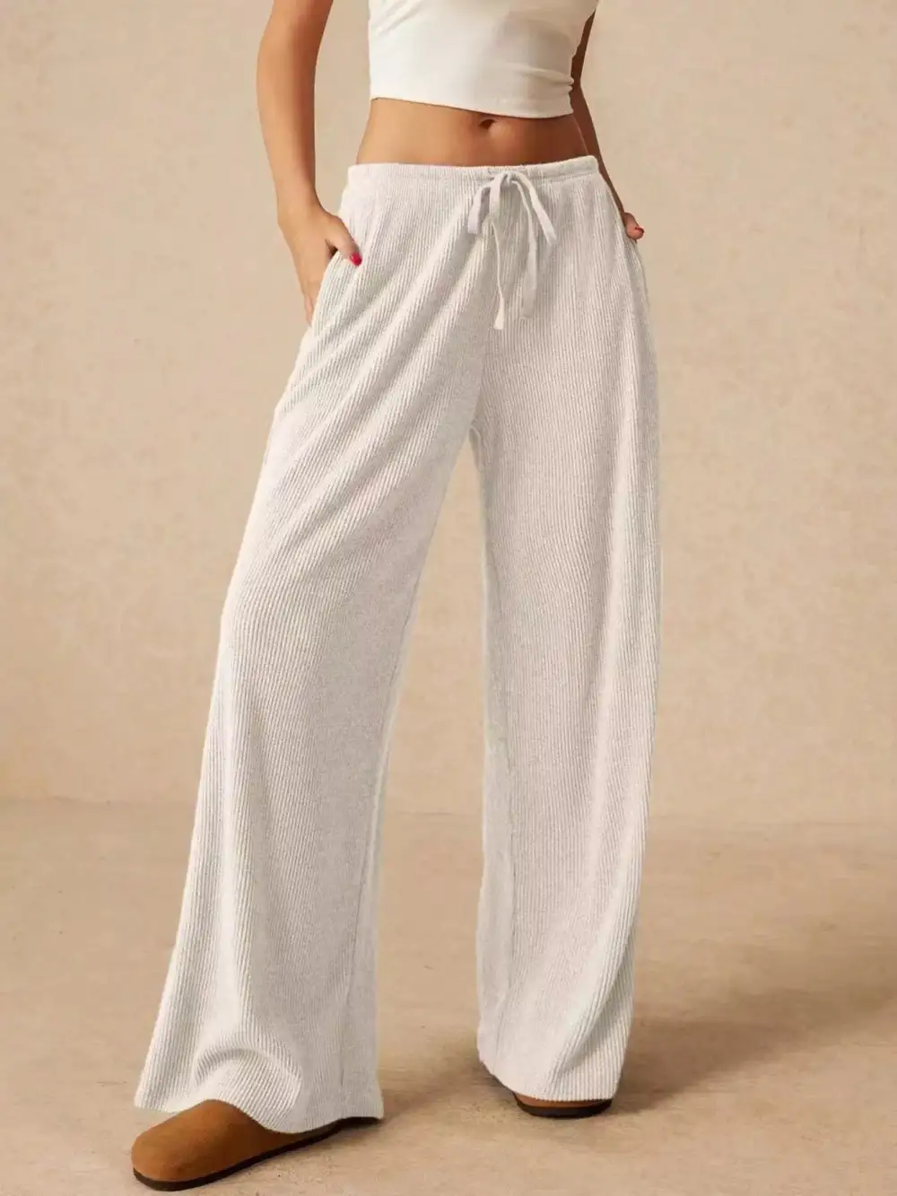 Weekend Drawstring Wide Leg Pants