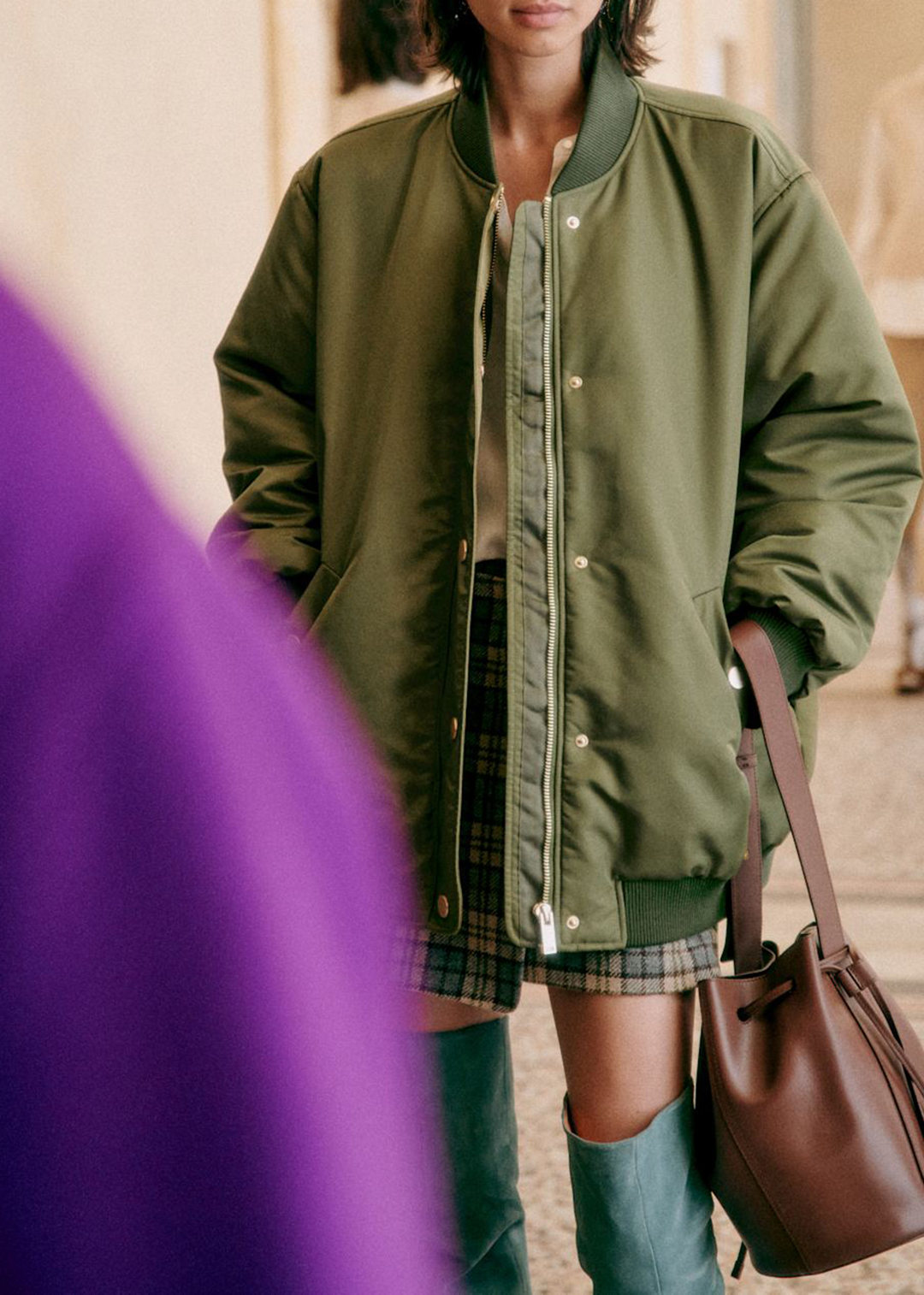 Army Green Bomber Coat