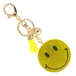 Delicate Smiley Face Charm Keychain