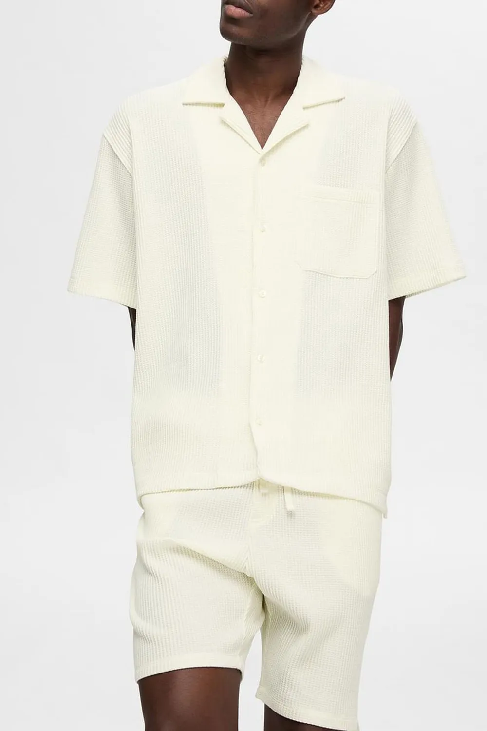 Casual Waffle Textured Co-ord Set Shorts