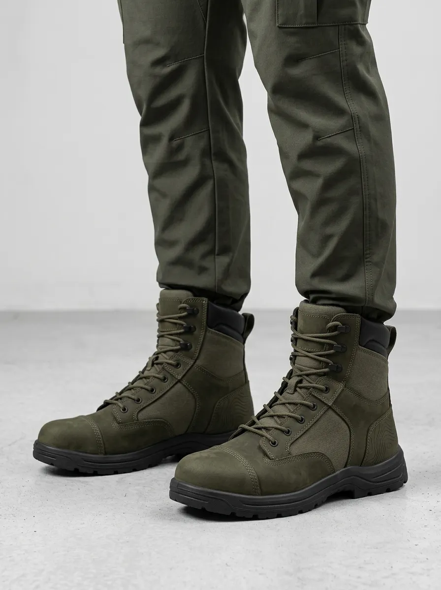Men's Outdoor Topographic Pattern Work Boots
