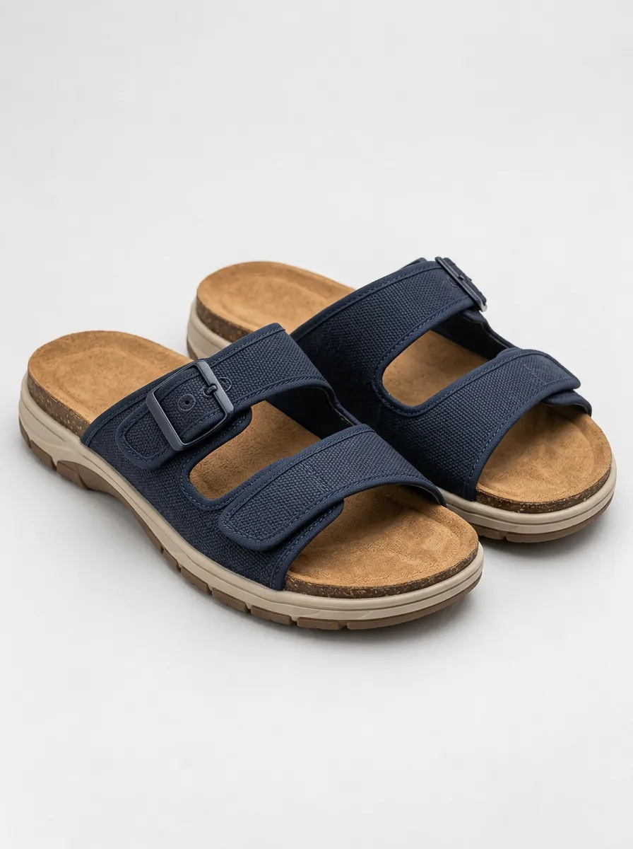 Men's Buckle Cork Footbed Casual Sandals