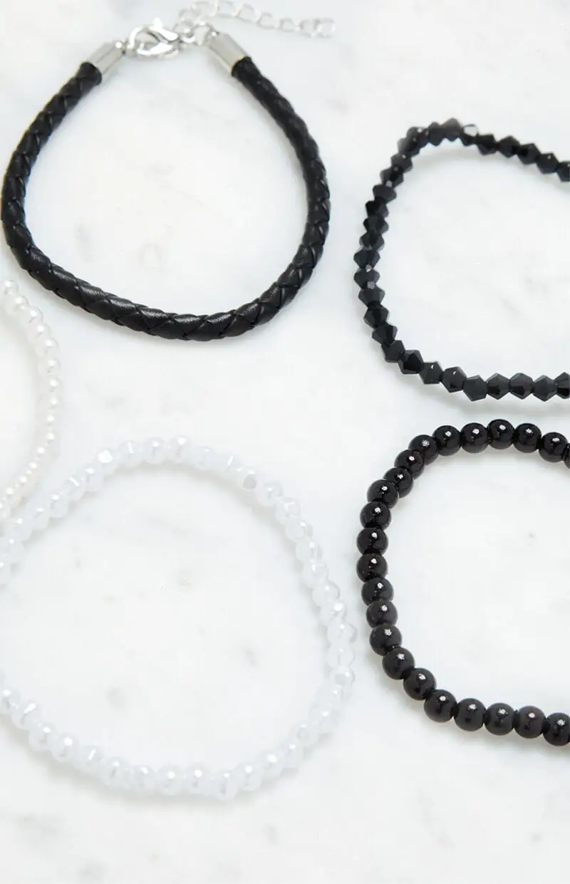 LA Hearts 5 Pack Pearl & Bead Bracelets