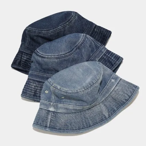 Structured Denim Round Beret Hat