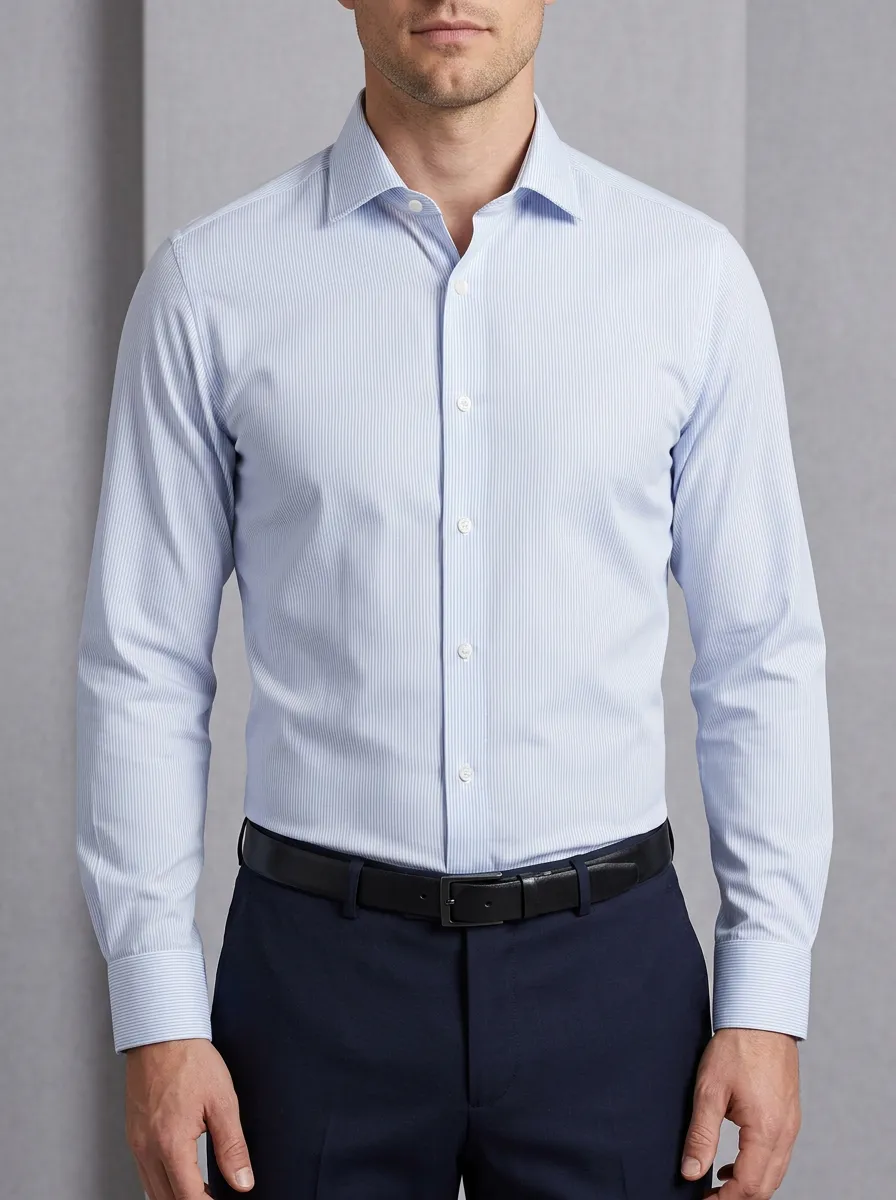 Men's Vertical Stripe Striped Dress Shirt