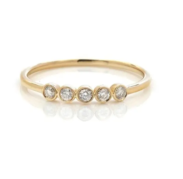 Gold Bezel Set Diamond Wedding Ring
