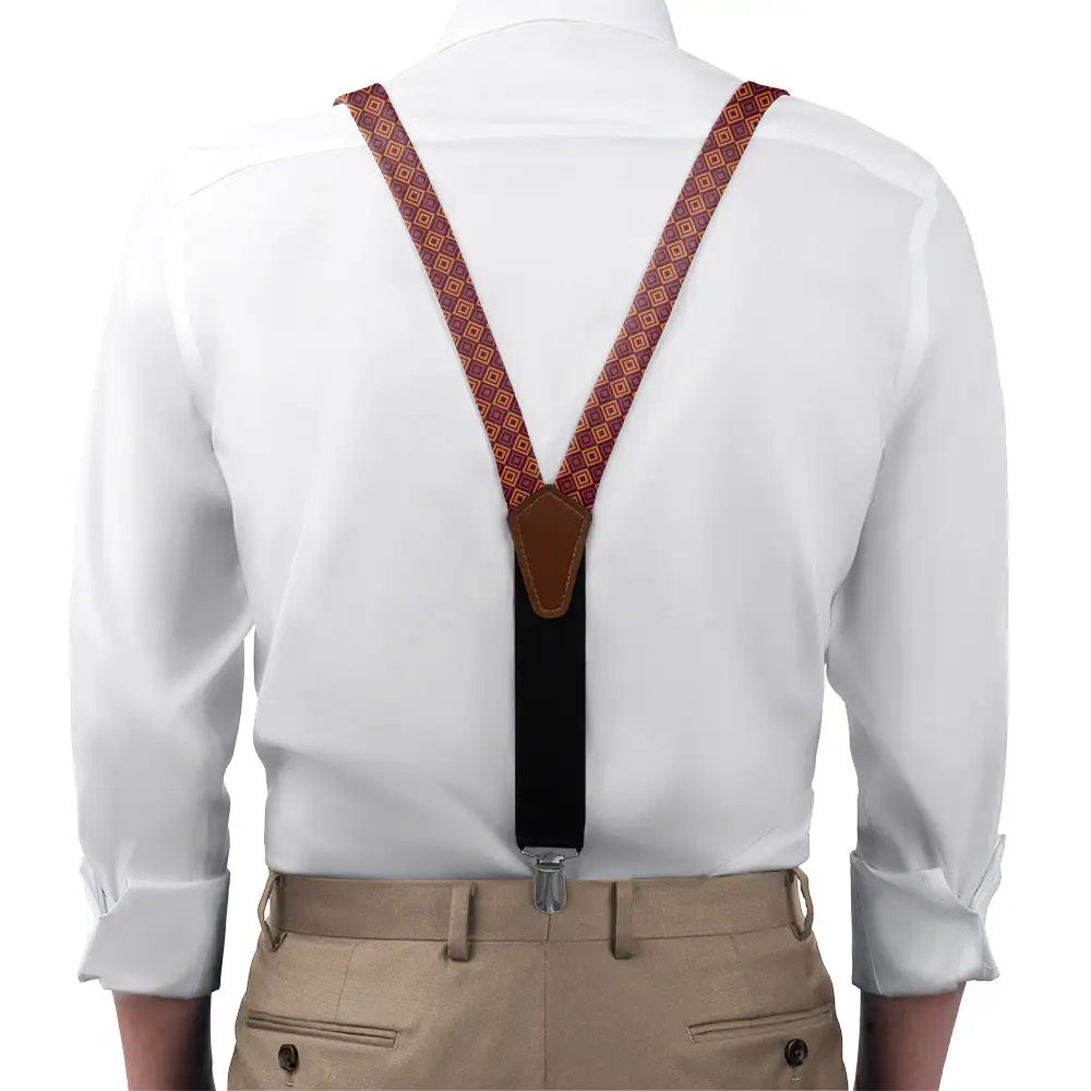Basil Geometric Pattern Suspenders