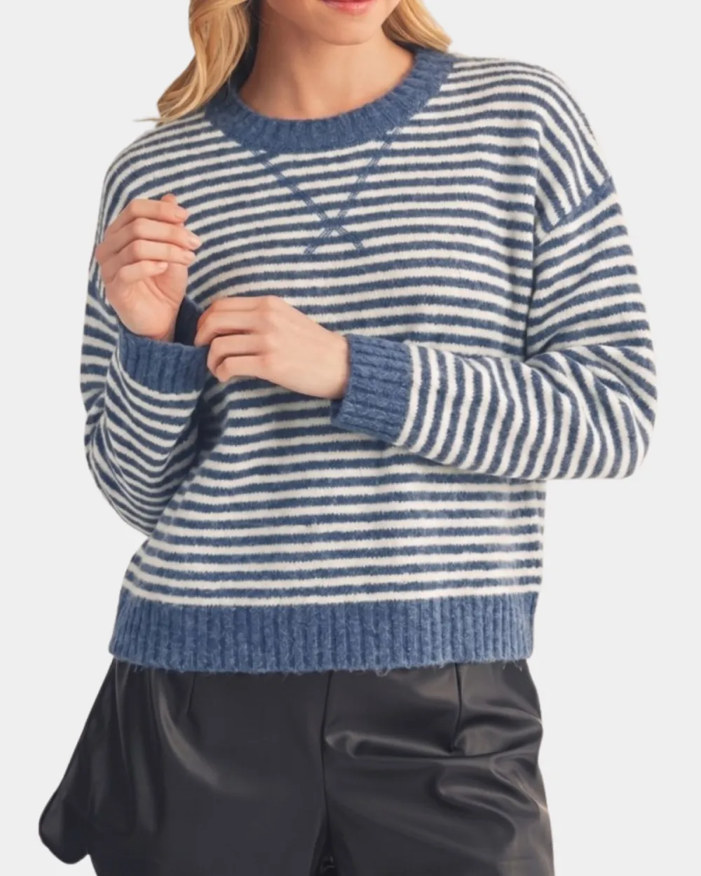 V Stitch Stripe Top