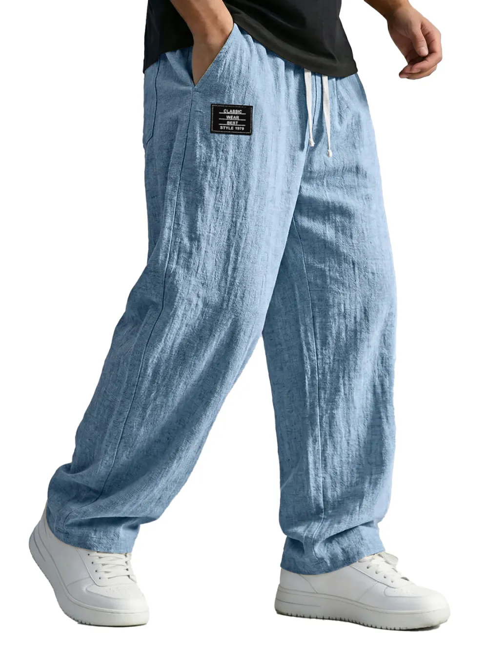 Cotton Linen Seamed Detail Trousers