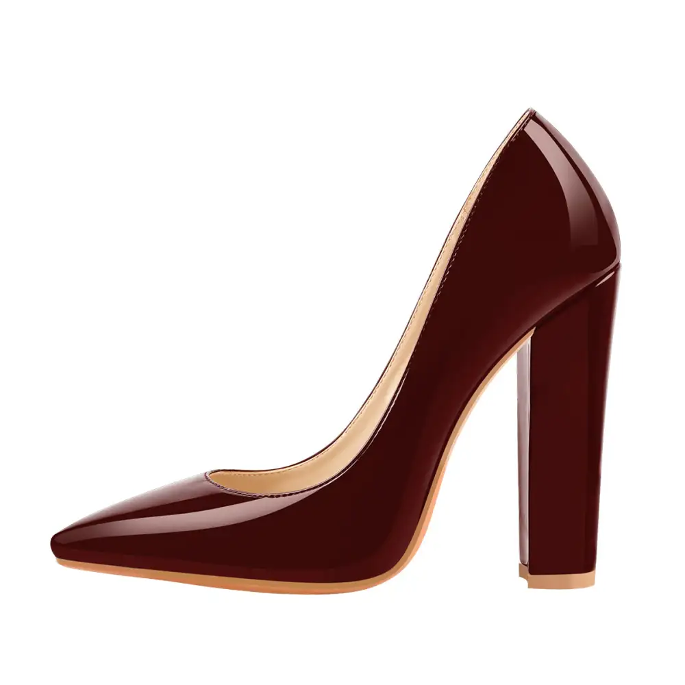 Elegant Pointed Toe Chunky Heel Pumps