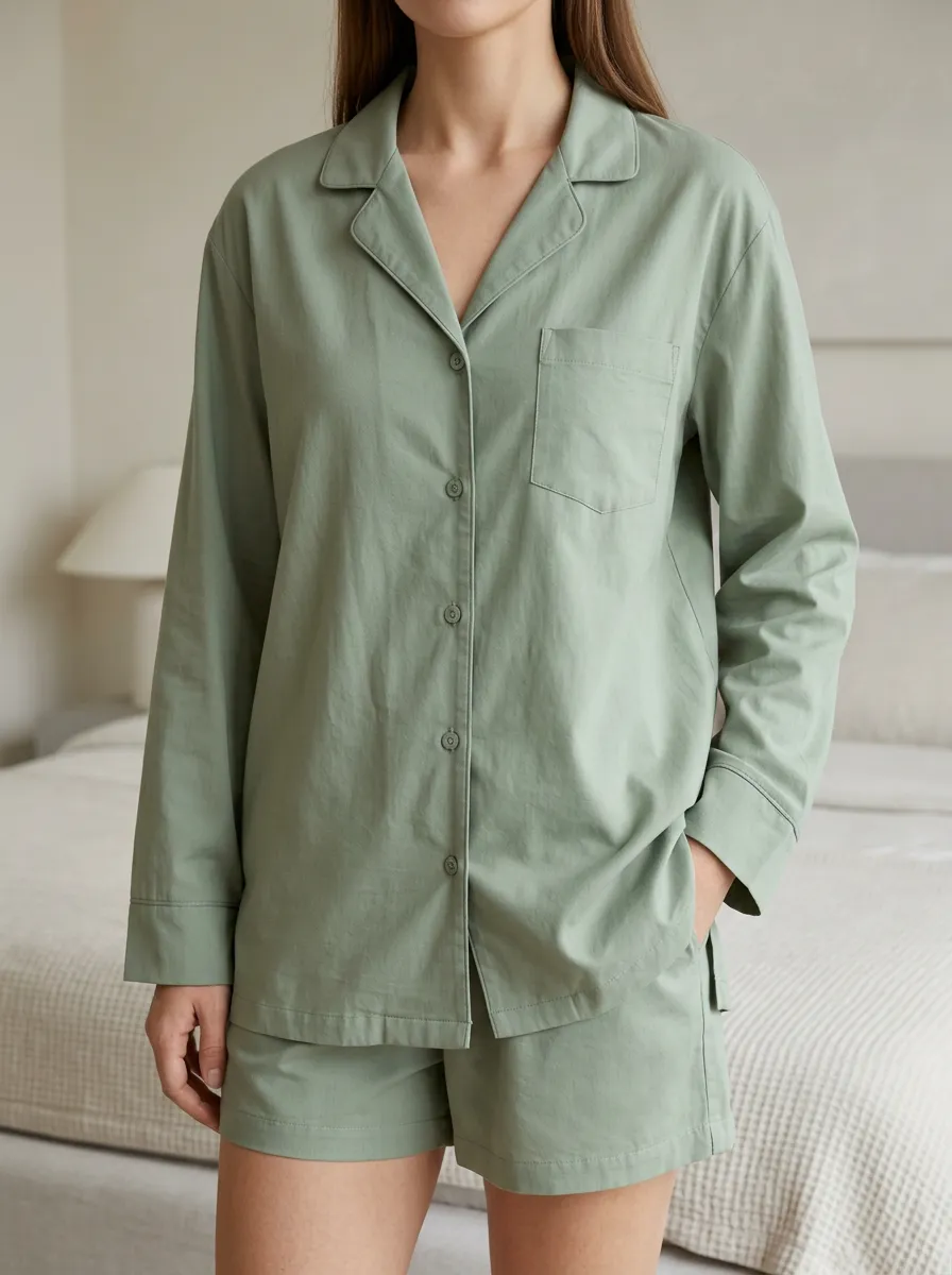 Button Front Collared Everyday Pajama Top