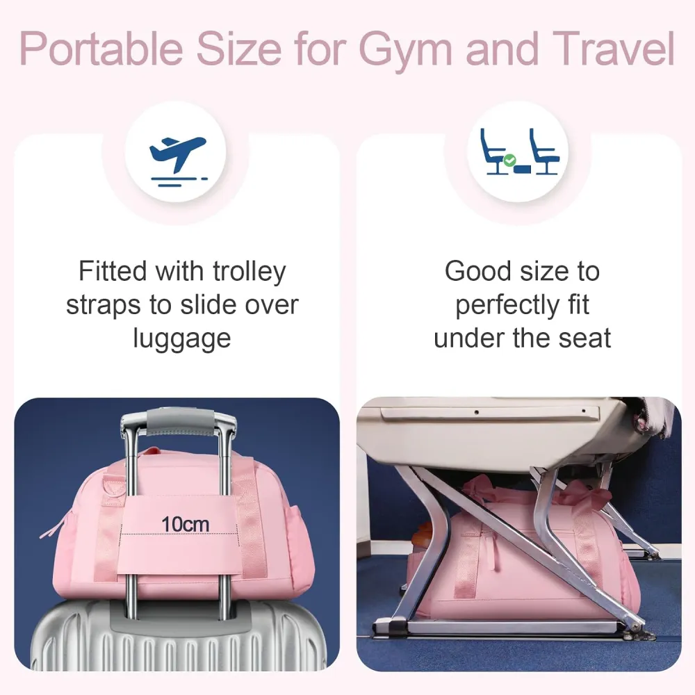 Mini Gym Bag for Women Girls Small Gym Tote Bag with Wet Compartment Waterproof Travel Duffle Bag Cute Workout Sport Bag