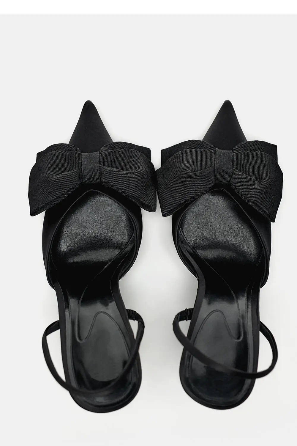 Bow Satin Pointed Toe Slingback