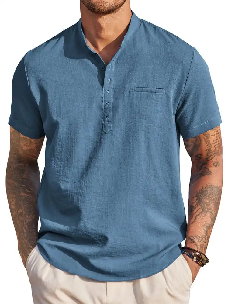 Soft Weave Henley Woven Shirt