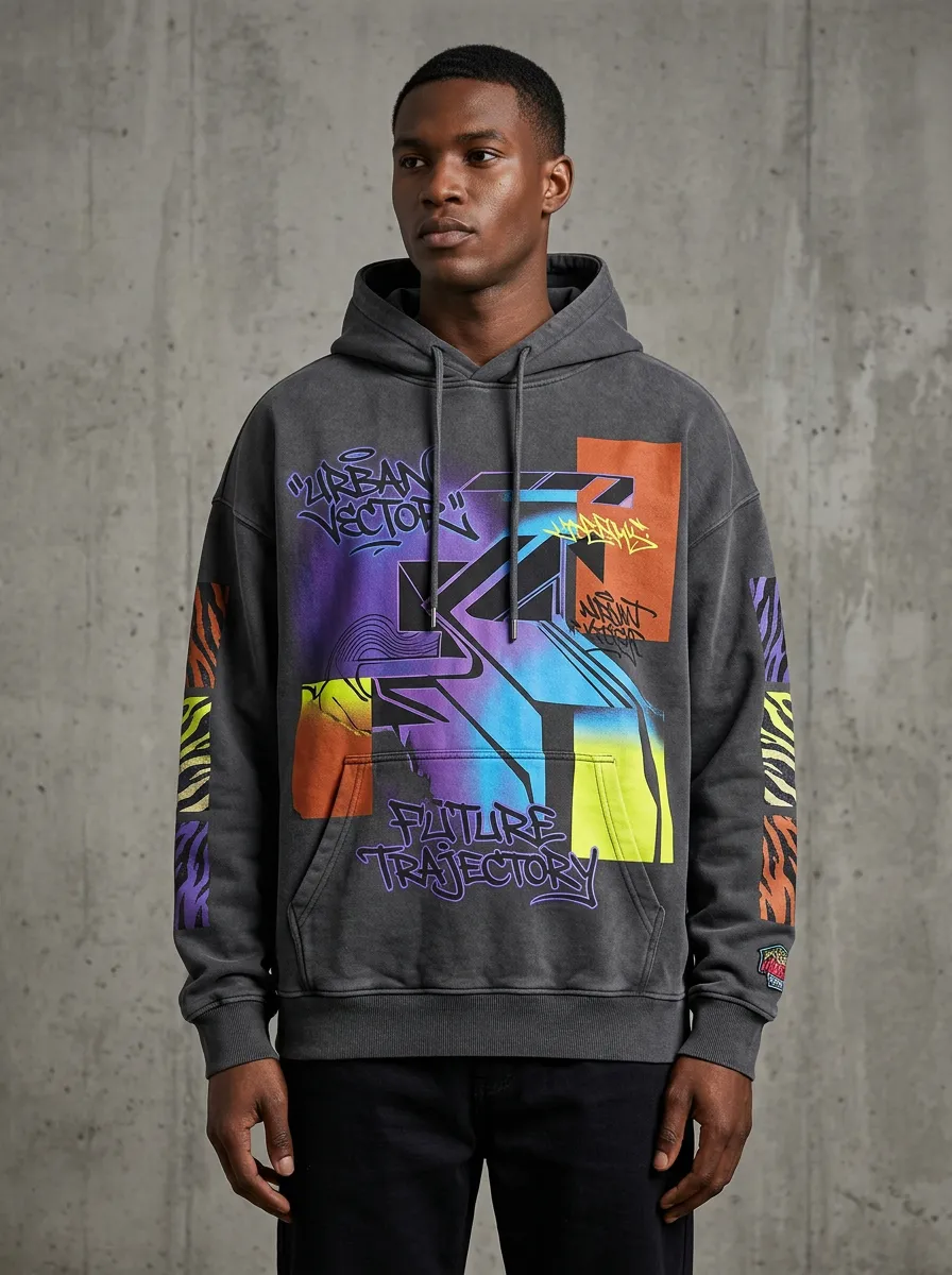 Men's Streetwear Graffiti Hoodie