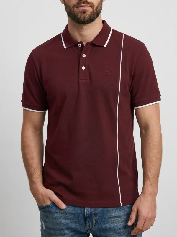 Men's Classic Everyday Stripe Detail Printed Polo Shirt
