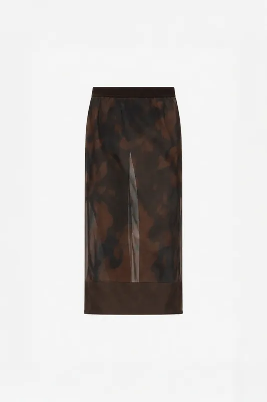 Black Printed Midi Skirt