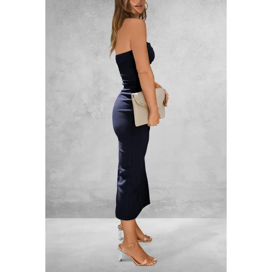 Everyday Slit Tube Midi Dress