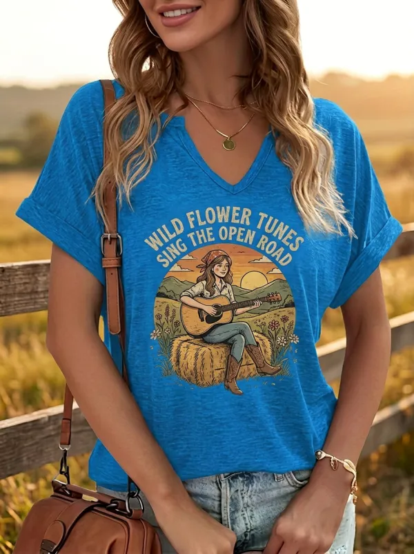 Guitar Women's V-Neck T-Shirt