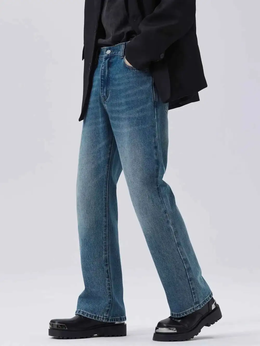 Washed Straight Leg Jeans