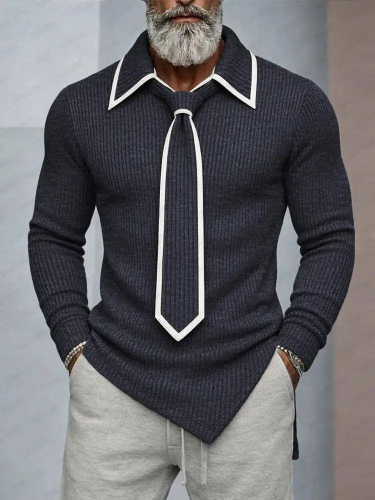 Ribbed Knit Tie Detail Sweater