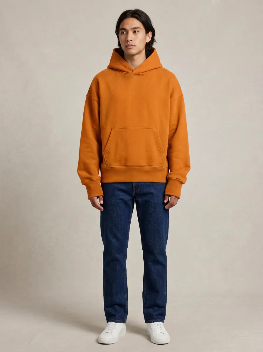 Simple Casual Pullover Unisex Hooded Sweatshirt