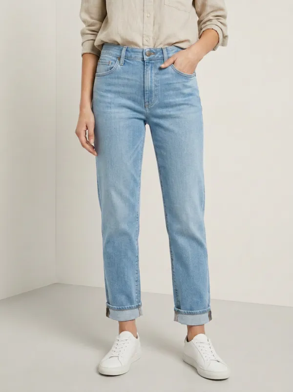 High-Rise Cuffed Classic Women's Straight-Leg Jeans