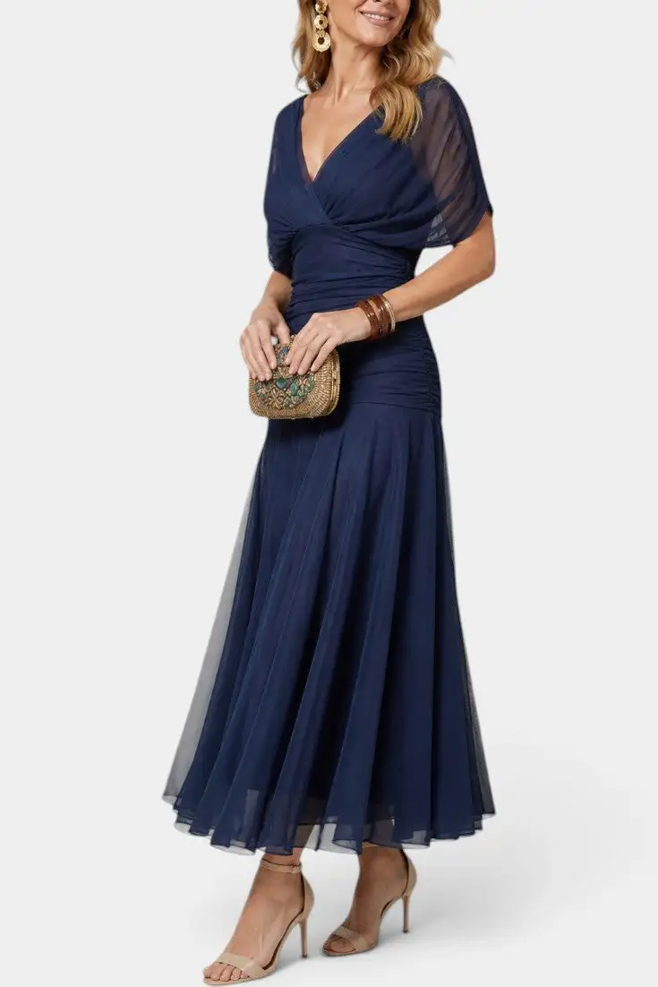 Off-Shoulder Watercolor-Print Maxi Dress