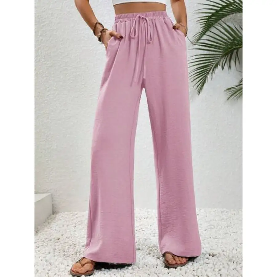 Easy Wide Leg Drawstring Pants
