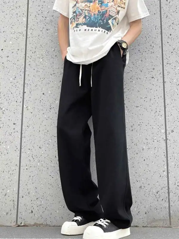 Modern Drawstring Wide Leg Pants